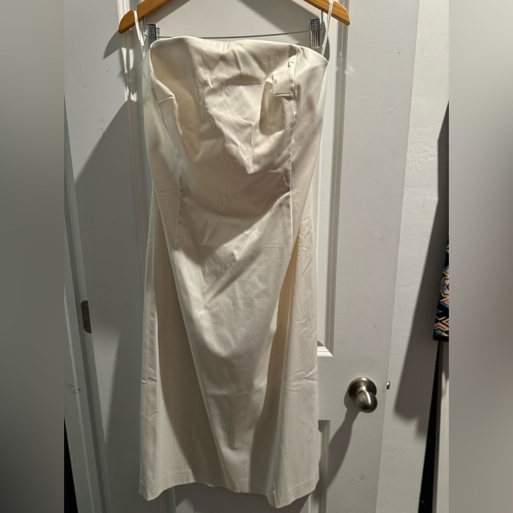 Strapless off white dress